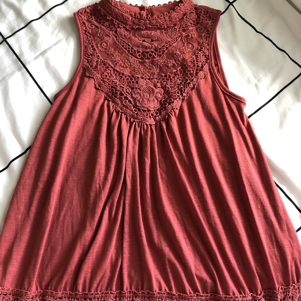 High Neck Mauve Blouse